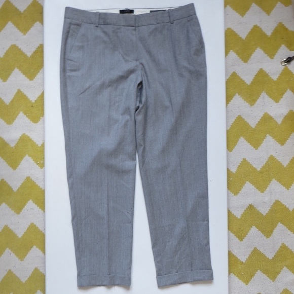 🔴CLEARANCE🔴 Size 10 J. Crew Gray Wool Cafe Capris - Picture 1 of 3